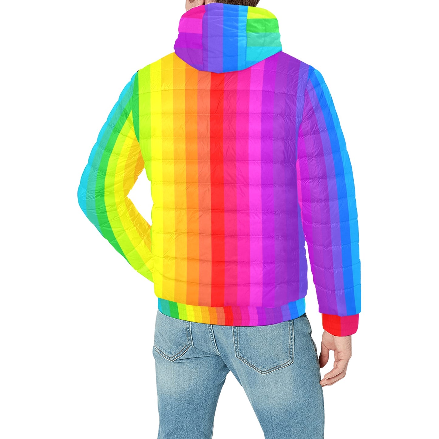 Rainbow - Men's Padded Bomber Jacket (Small - 4XL)