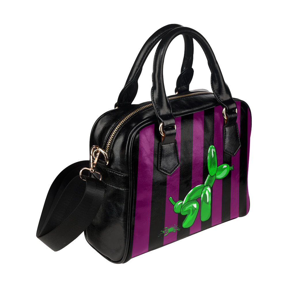 Squatting Dog - Gabi Handbag Purple and Green