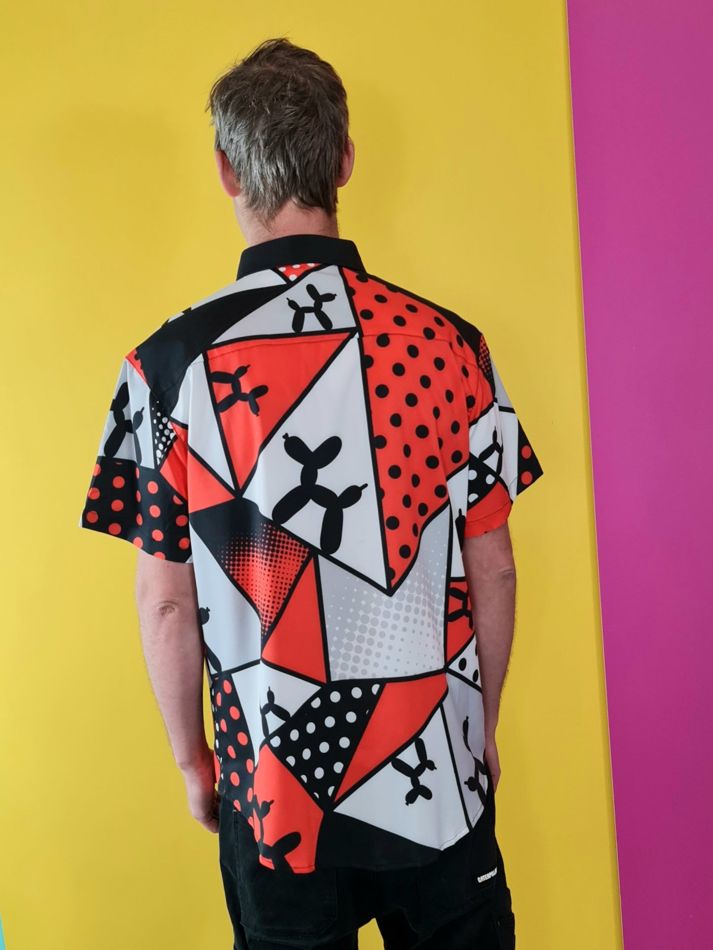 Balloon Dog Shirt Red, Black and White
