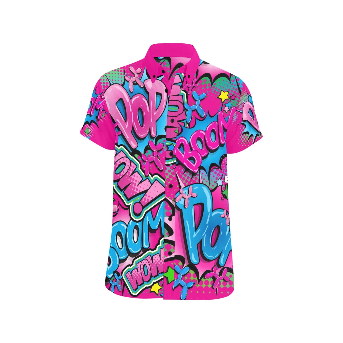 Hot pink and Blue Balloon Twisting Shirt
