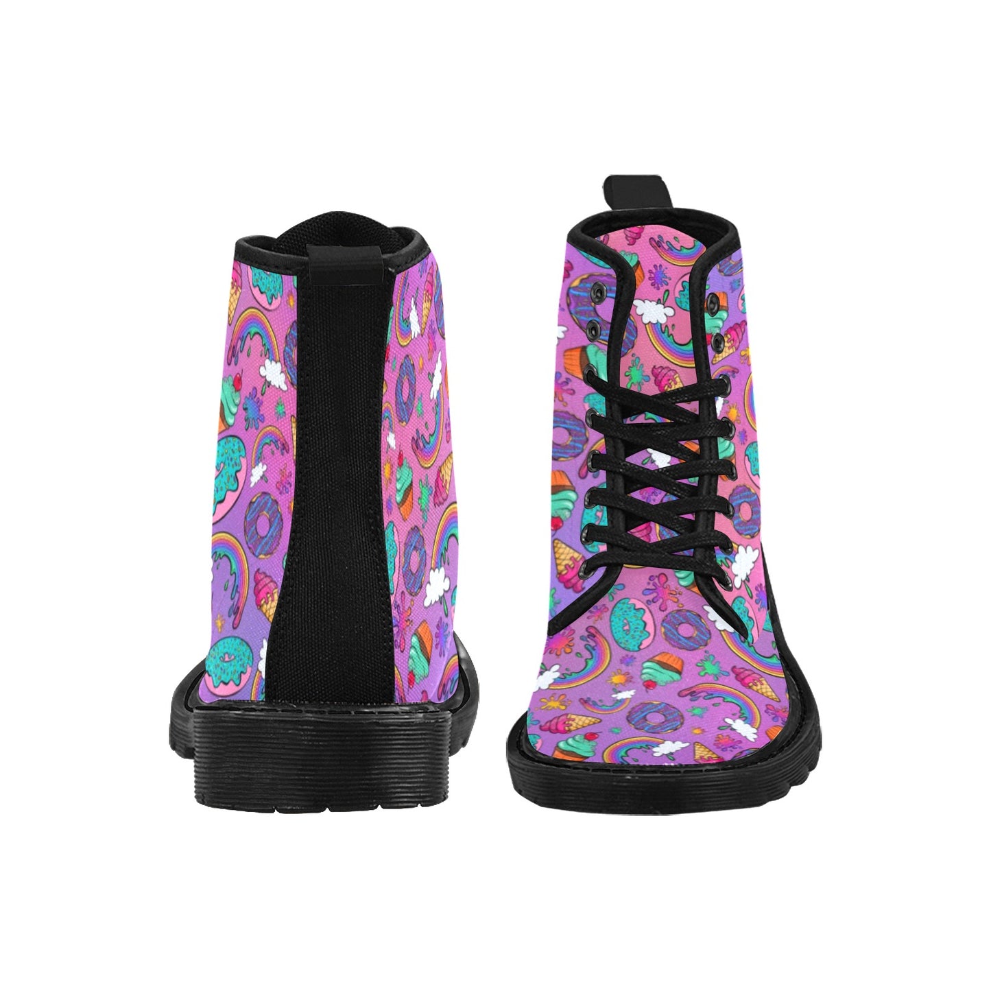Clown Boots with fun cartoon rainbows