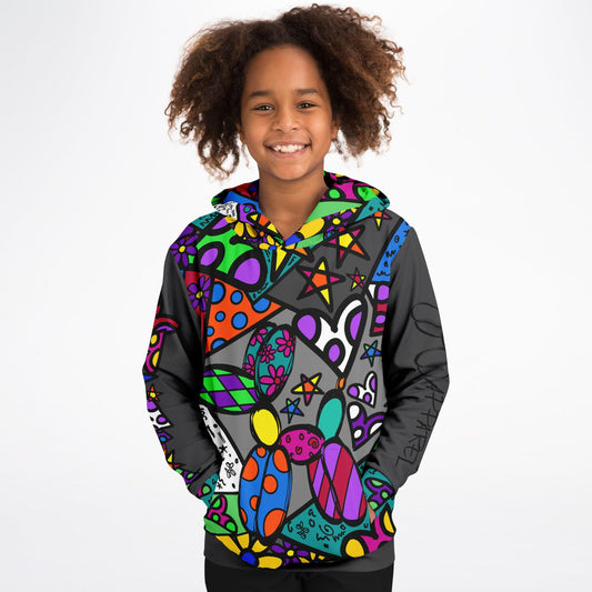 Patchwork Pup - Kids Athletic Hoodie