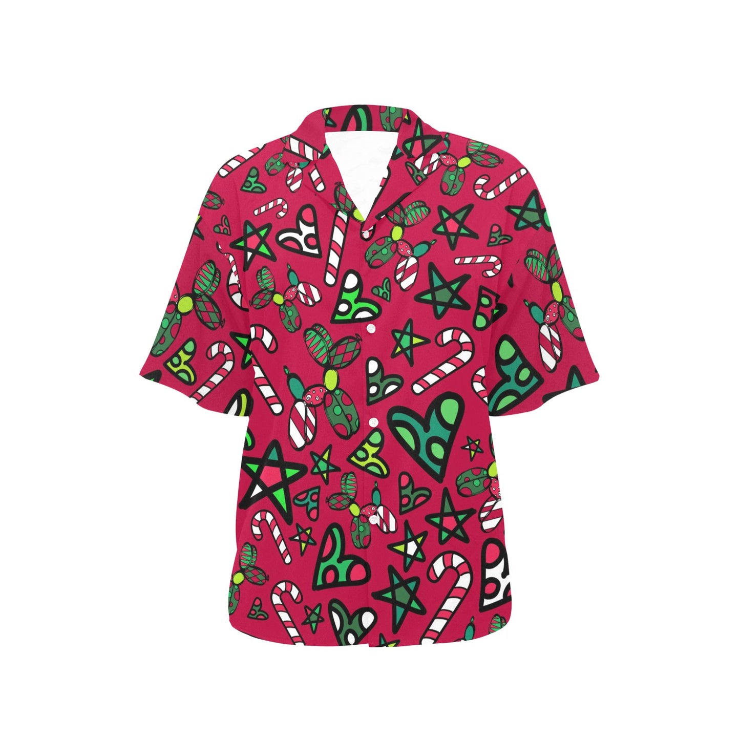 Hawaiian Christmas Shirt with balloon dogs