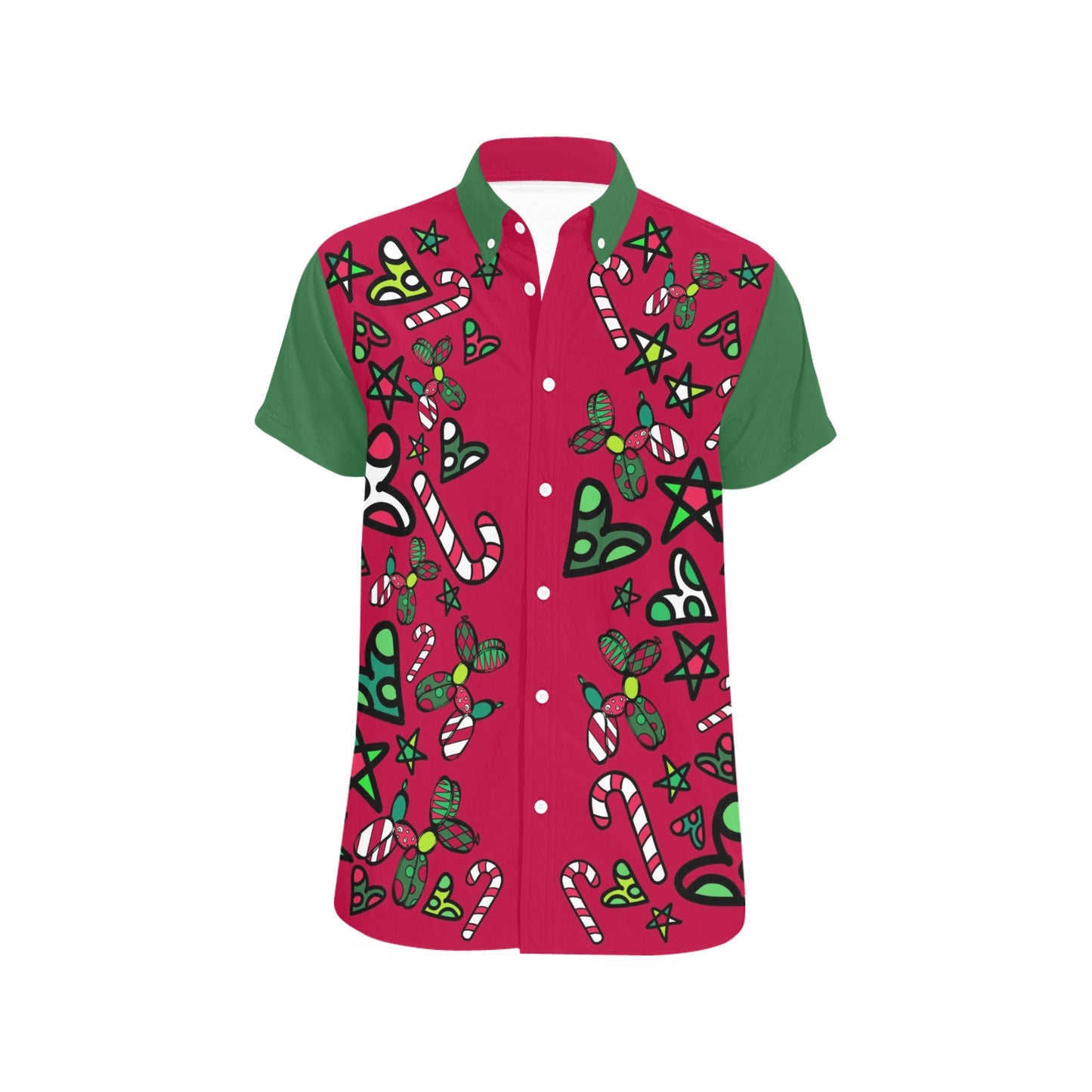 Christmas Jumble Green Sleves - Nate Short Sleeve Shirt (Small-5XL)