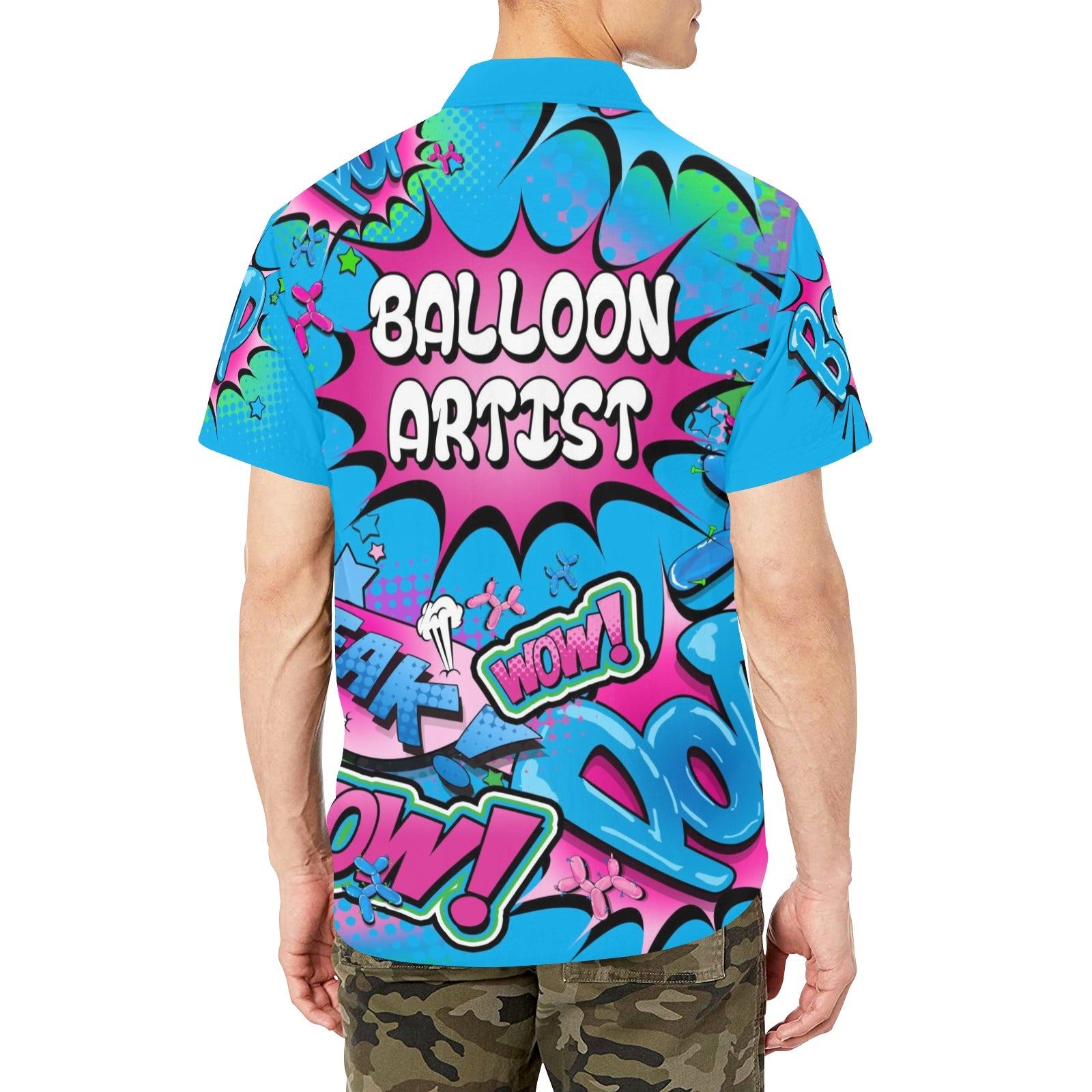 Balloon Twisting party shirt with balloon dogs and chest pocket