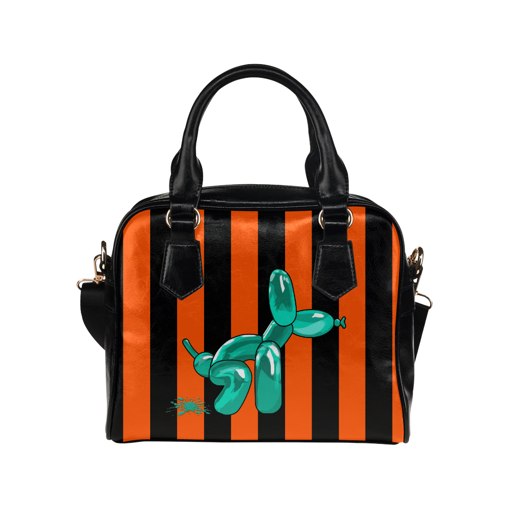Squatting Dog - Gabi Handbag Orange and Teal