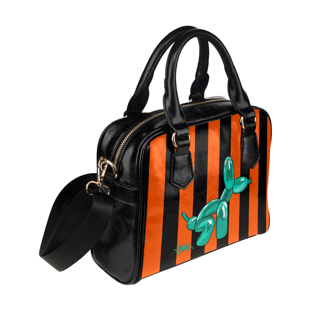 Squatting Dog - Gabi Handbag Orange and Teal