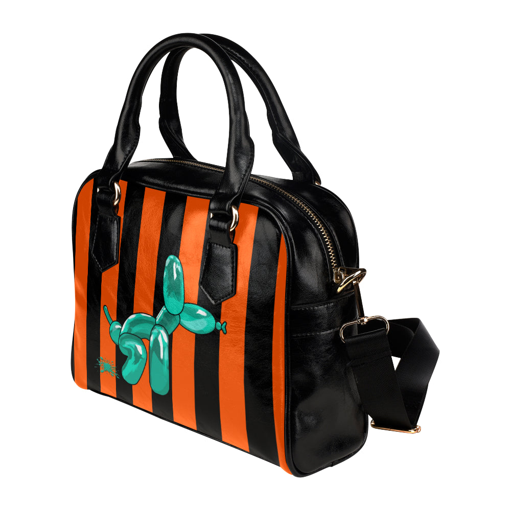 Squatting Dog - Gabi Handbag Orange and Teal
