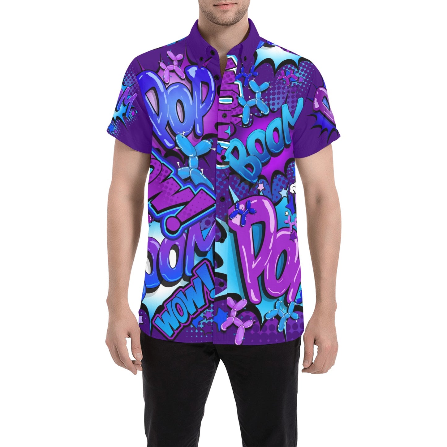 Balloon Twister shirt in blue and purple Balloon Artist Clothing