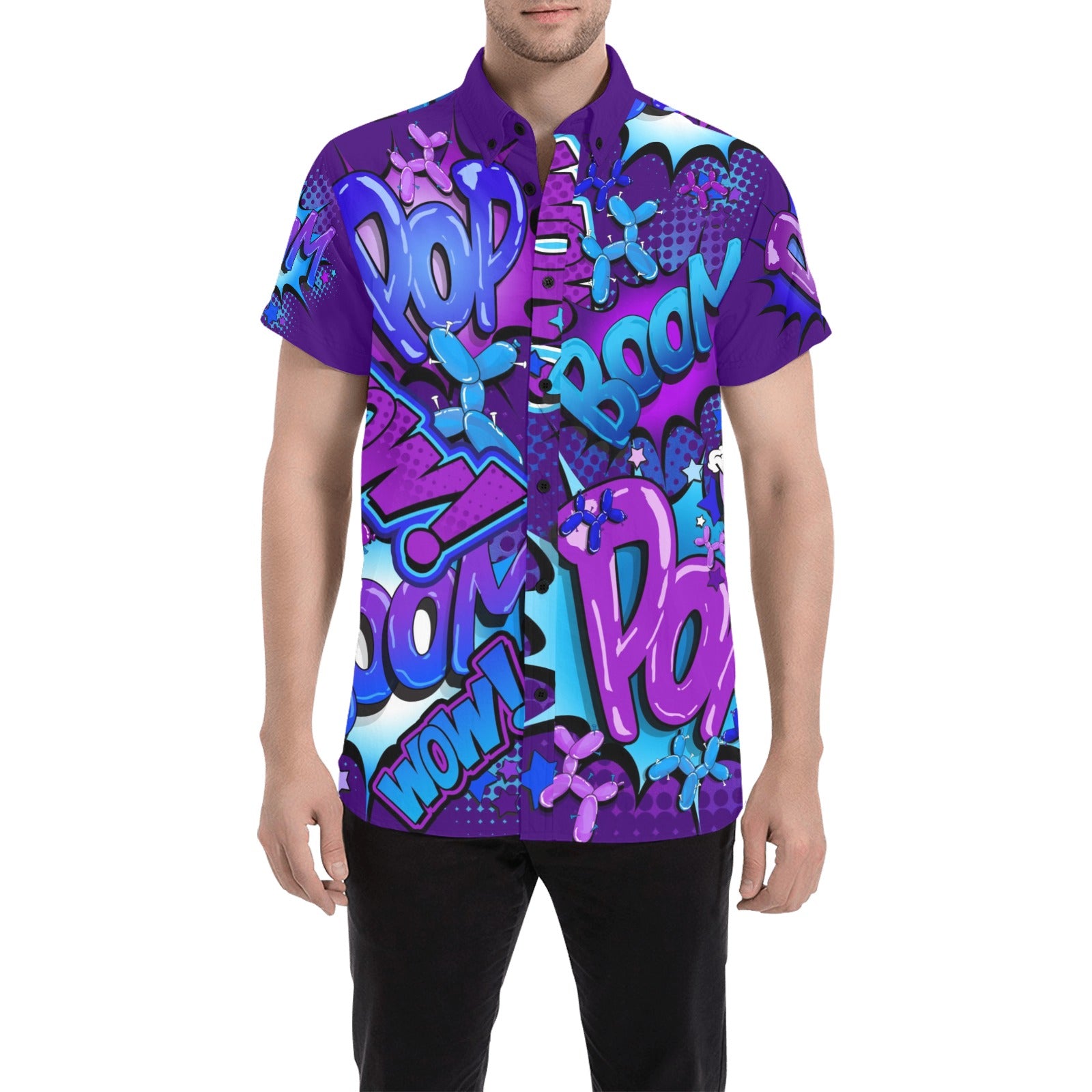 Balloon Twister shirt in blue and purple Balloon Artist Clothing 