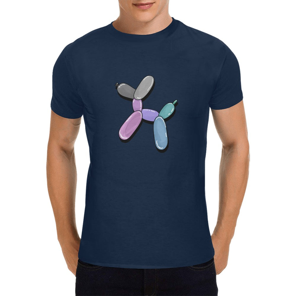 Pastel Rainbow Dog - Classic Men's T-Shirt on Navy