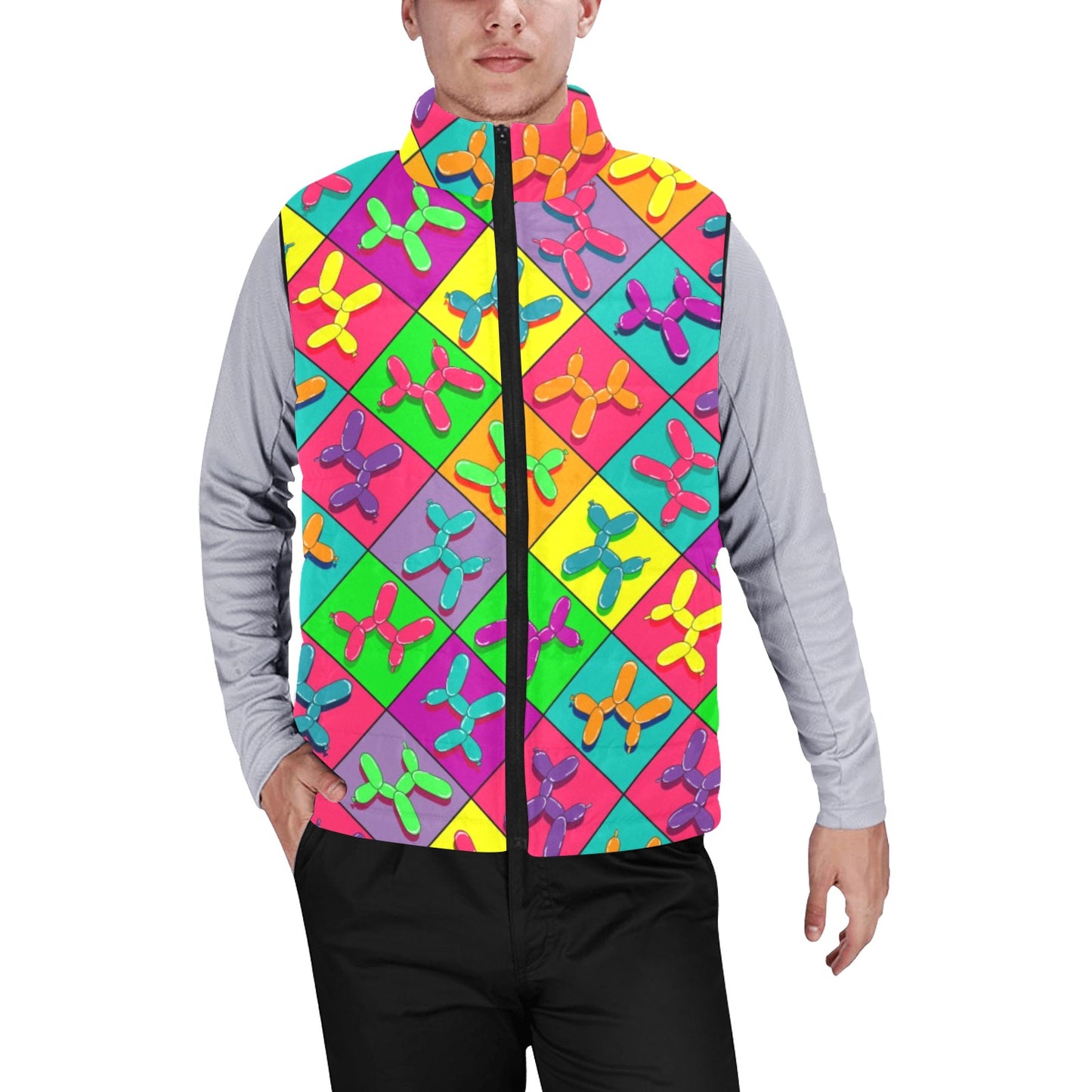 Retro Dog - Men's Padded Cozy Vest