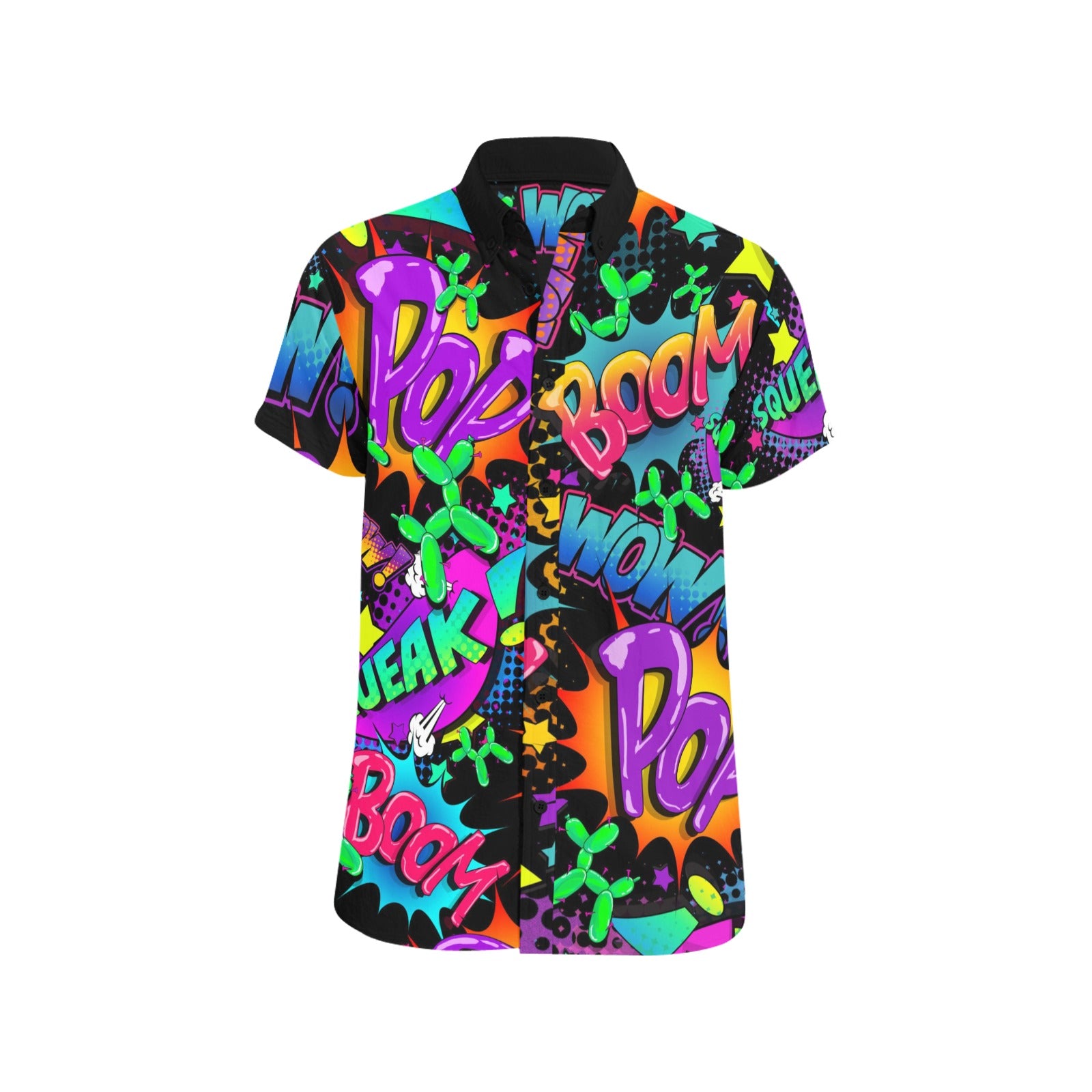 Balloon twister shirt colourful pop art text