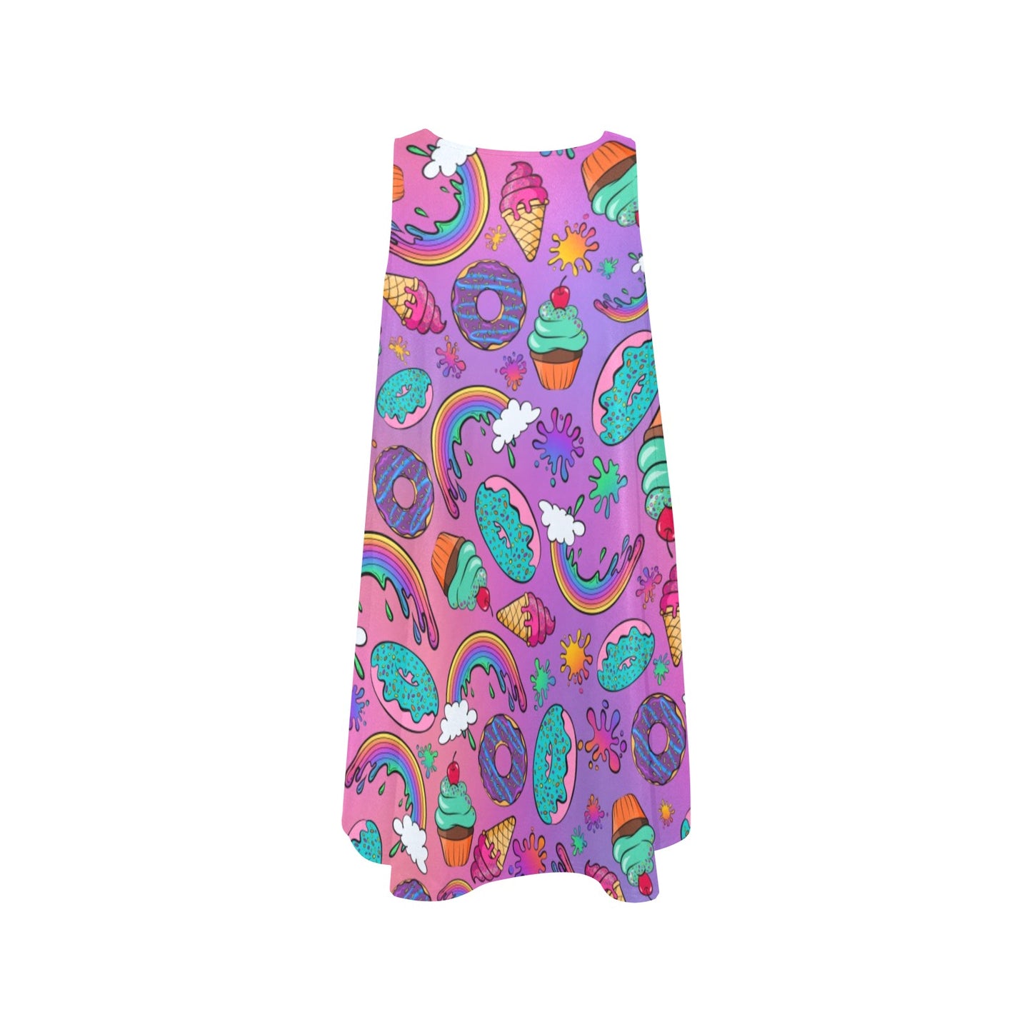 Dress with pockets for face painters and balloon twisters Rainbow colours