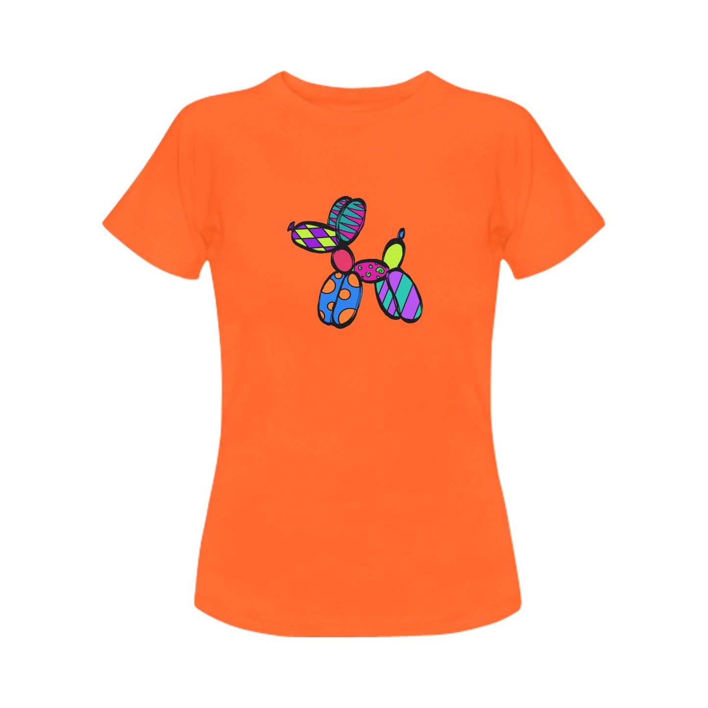 Orange Balloon Twisting T-Shirt for Women