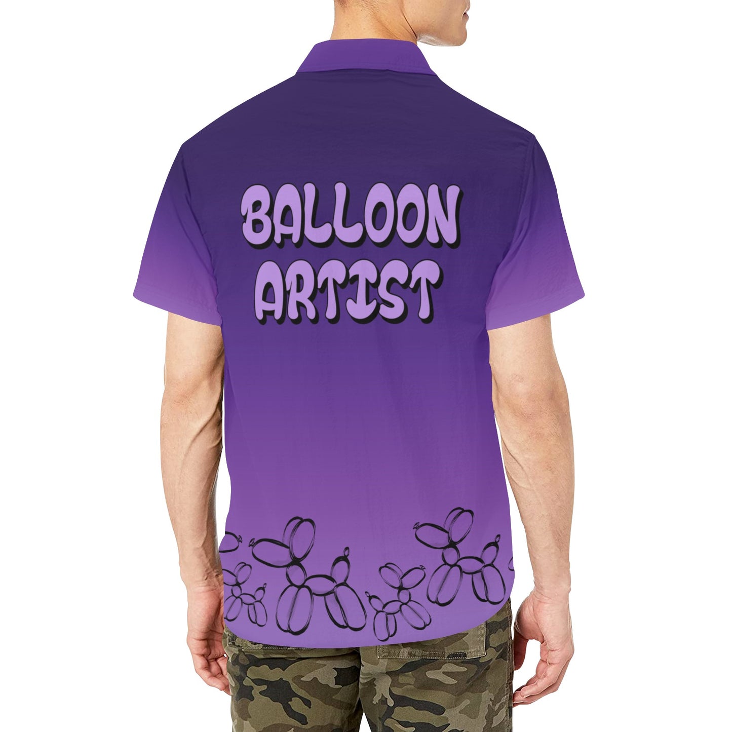 Professional Balloon Artist Shirt Purple with balloon dogs