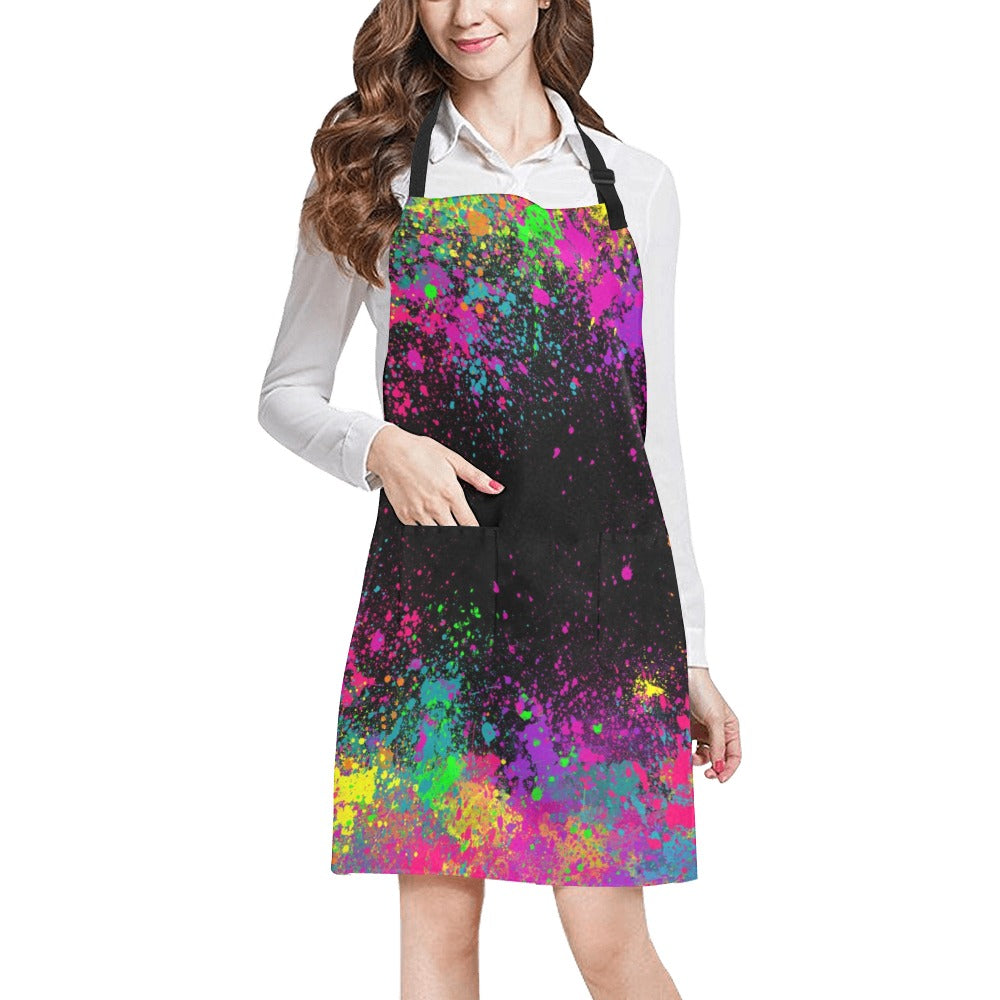 Black paint splatter apron for face painters
