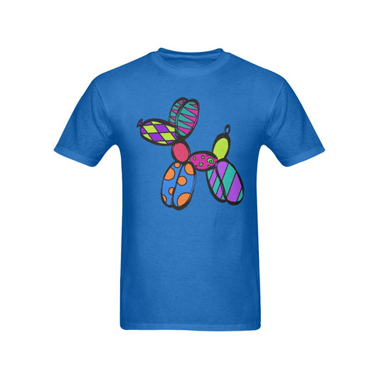Patchwork Pup on Blue - Classic Men's T-Shirt