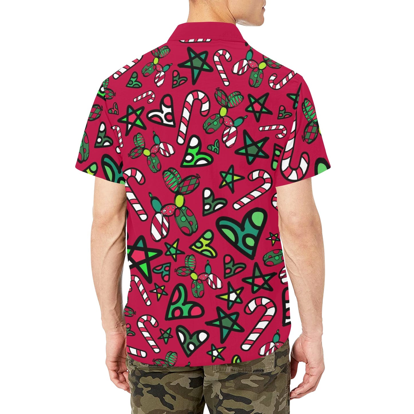 Balloon Dog Christmas shirt with pocket red