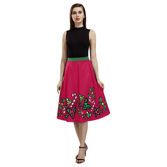 Christmas Jumble - Mid Length Pleated Skirt