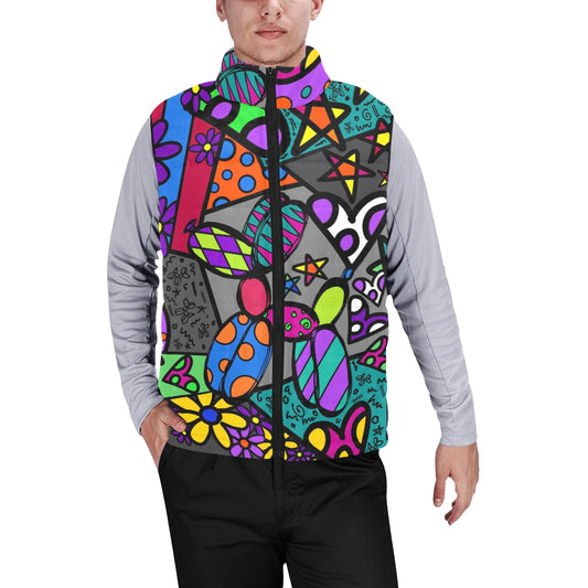 Patchwork Pup - Men's Padded Cozy Vest (XS - 2XL)