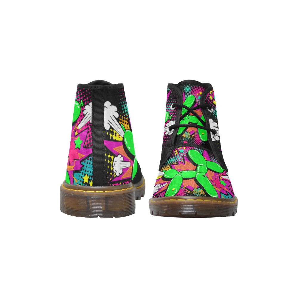 Balloon Dog Explosion - Men's Wazza Canvas Boots (SIZE 7-12)
