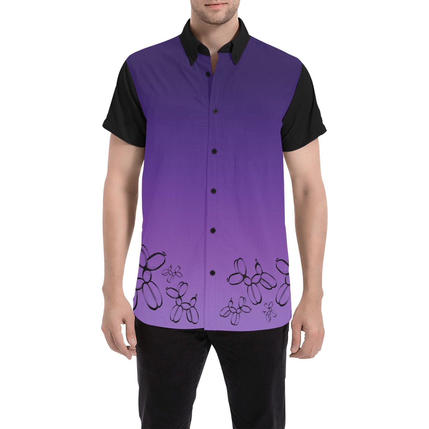 Balloon Twister Purple Bowling Shirt