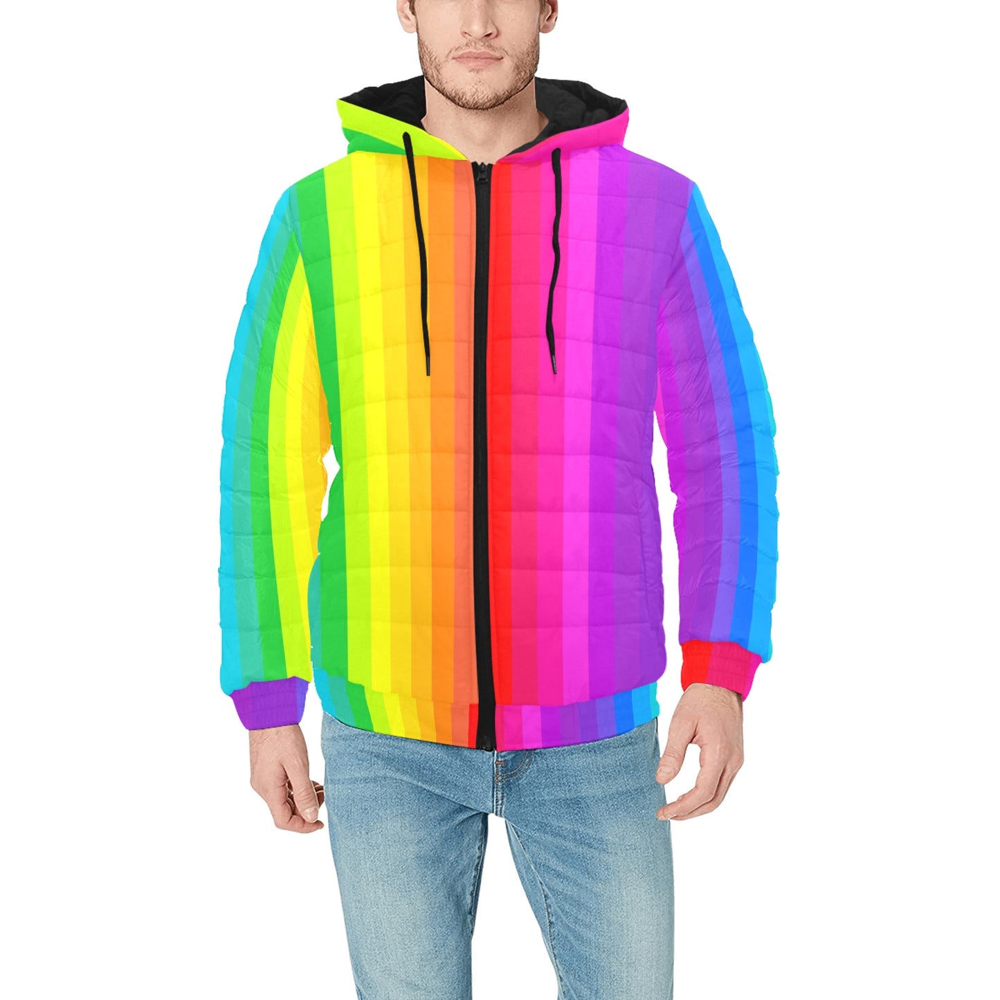 Rainbow - Men's Padded Bomber Jacket (Small - 4XL)