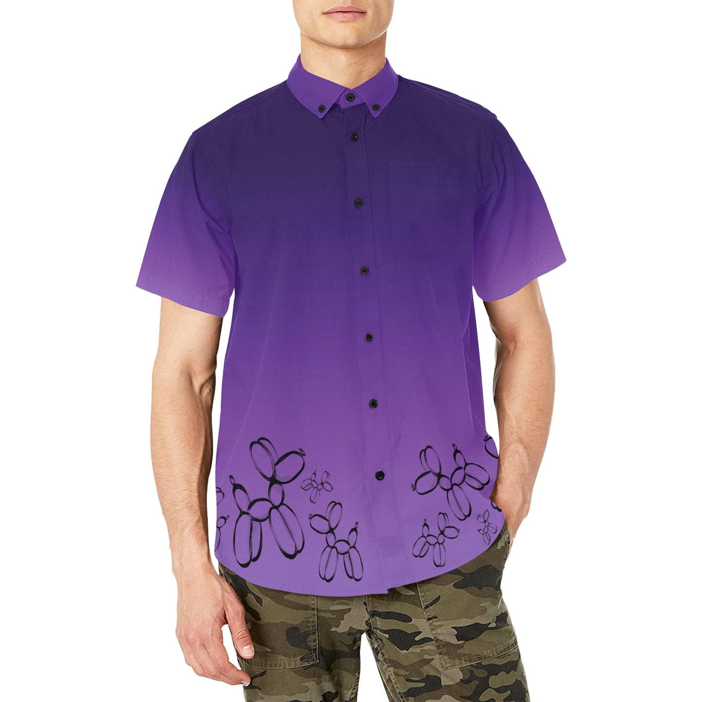Purple shirt for balloon artists and balloon twisters