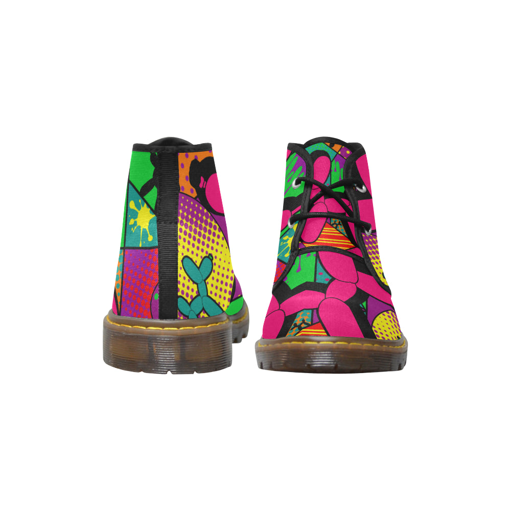 Pop Art Balloon Dog - Women's Canvas Wazza Boots (M2402-1)