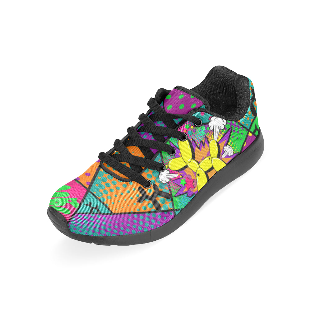 Runners with orange, teal, pink, purple and green