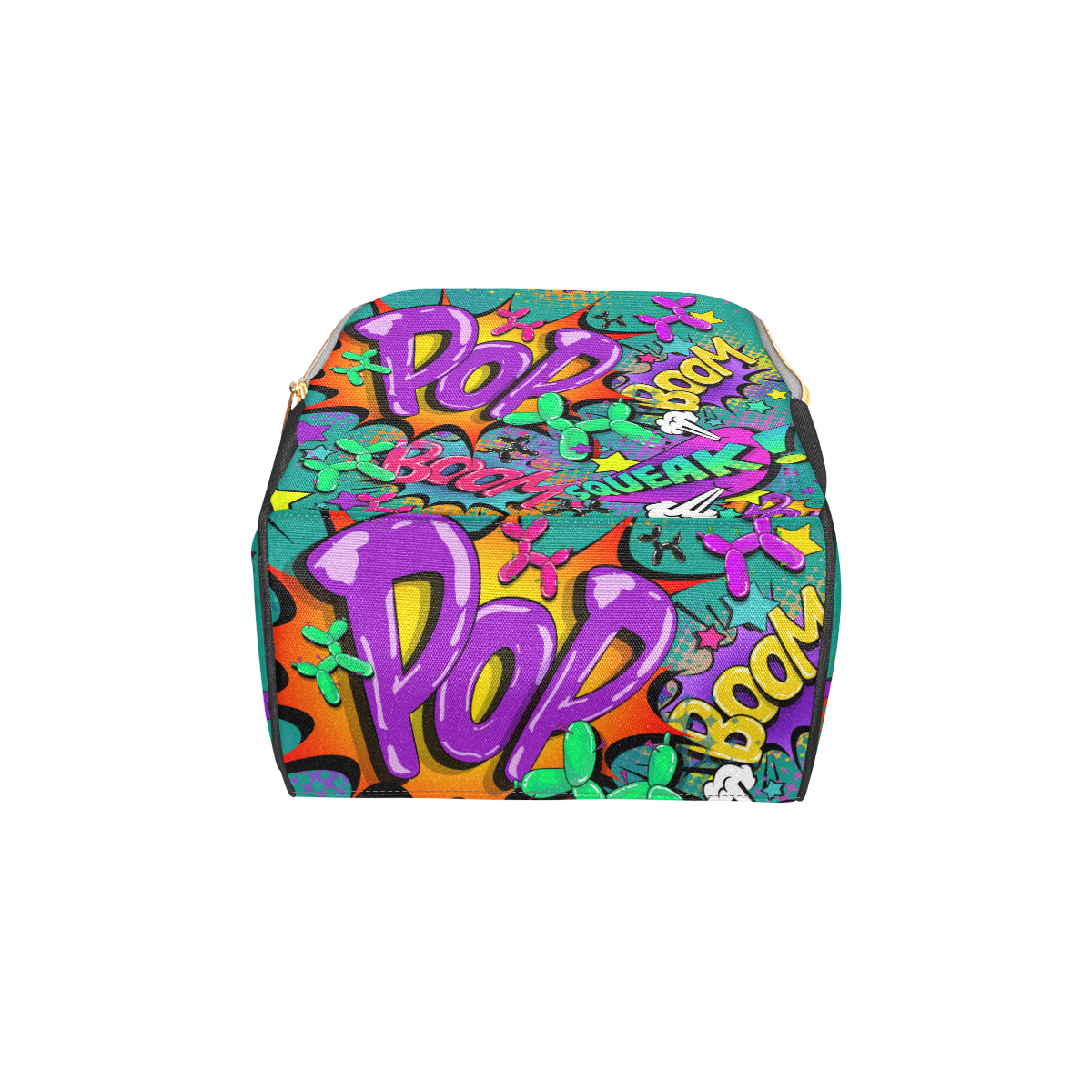 Leaky Squeaky BOOM! on Teal - Banksy Backpack