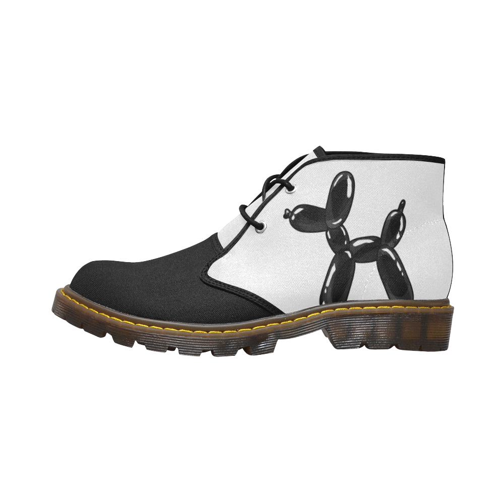 Classic Black and White Women's Wazza Canvas Boots (SIZE US11-12)
