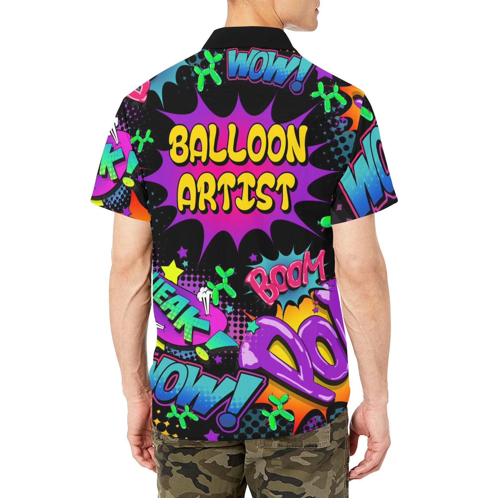Bright and Colourful Balloon Artists shirt for professional entertainers