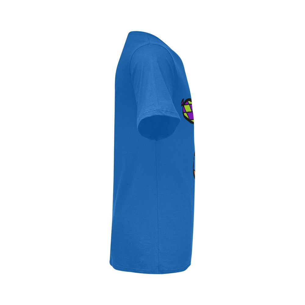 Patchwork Pup on Blue - Classic Men's T-Shirt