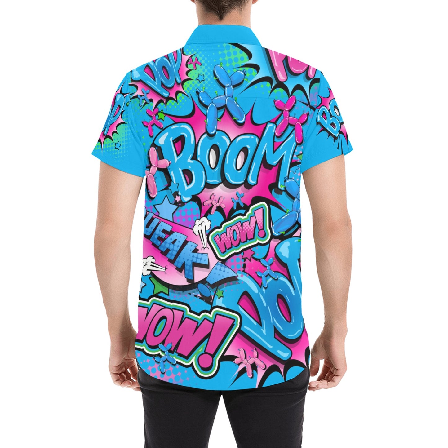 Blue and Pink Pop Art Balloon Dog Shirt