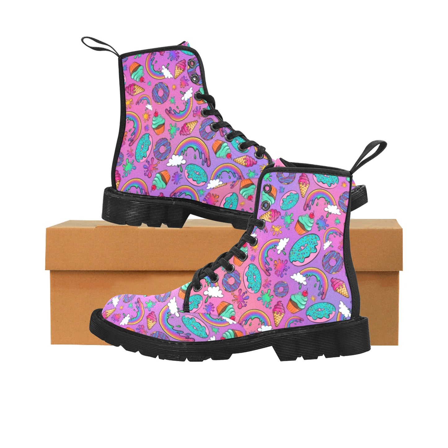 Face Painting Shoes with fun colourful rainbows