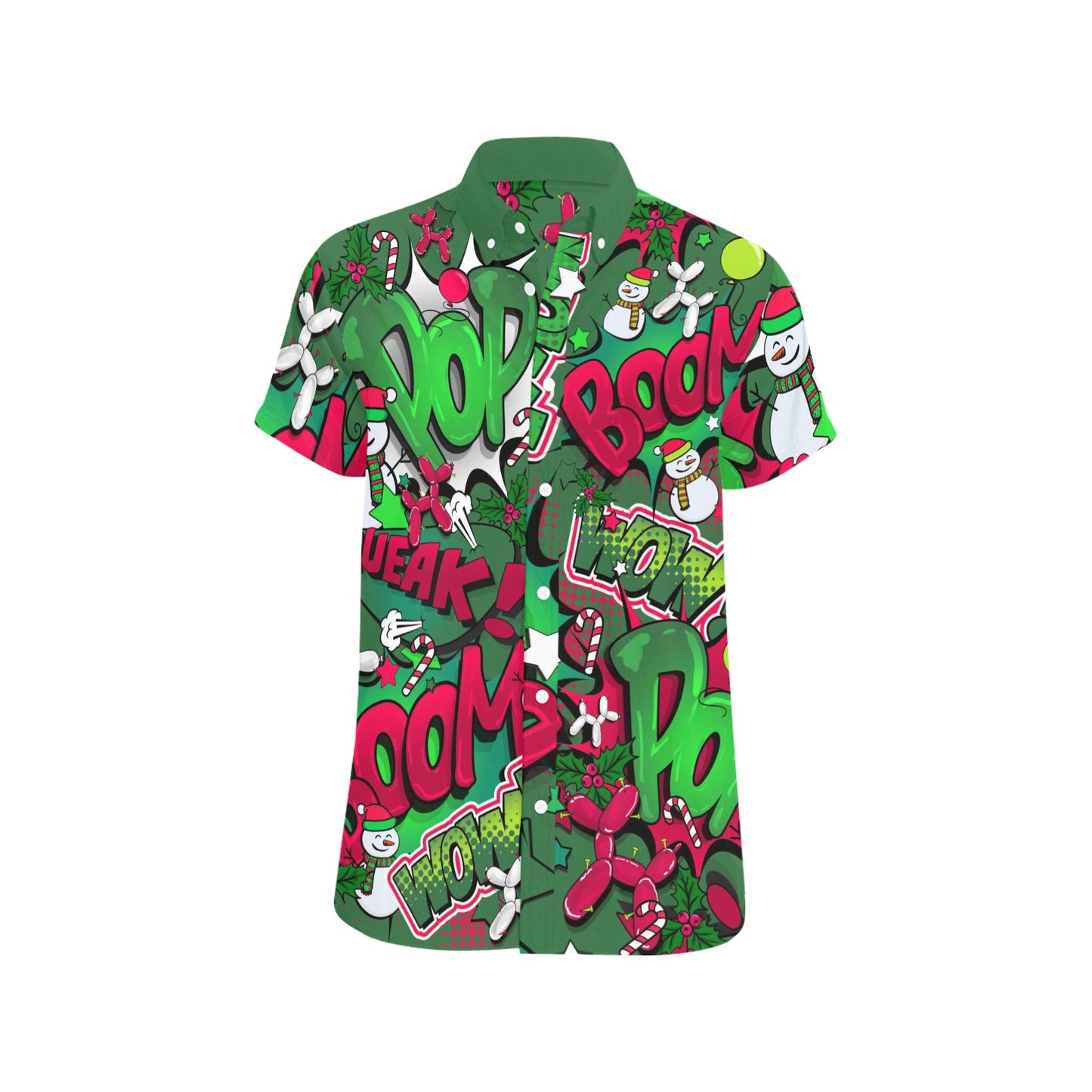 Professional Balloon artist Christmas Shirt Green with balloon dogs and snowmen