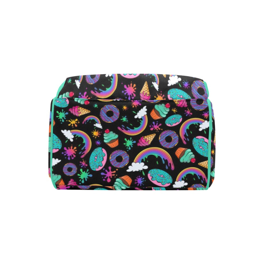 Cartoon Rainbow Desserts Backpack for face painters and entertainers