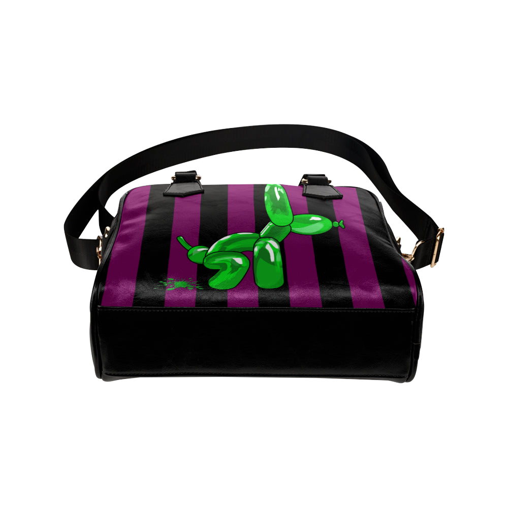 Squatting Dog - Gabi Handbag Purple and Green