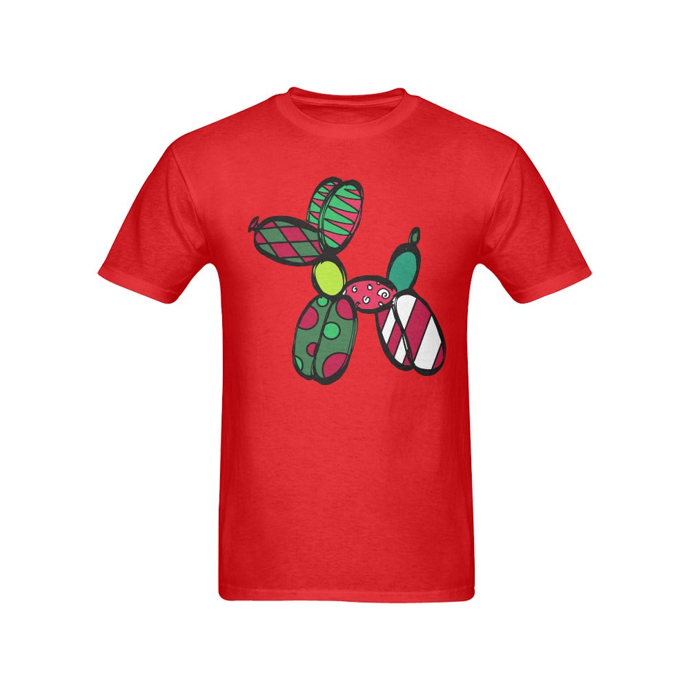 Christmas Dog on Red - Classic Men's T-Shirt