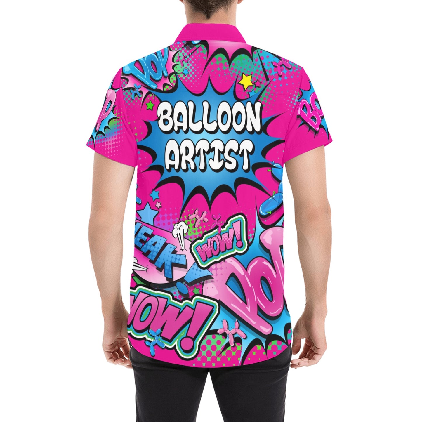 Balloon Artist professional shirt in pink and blue