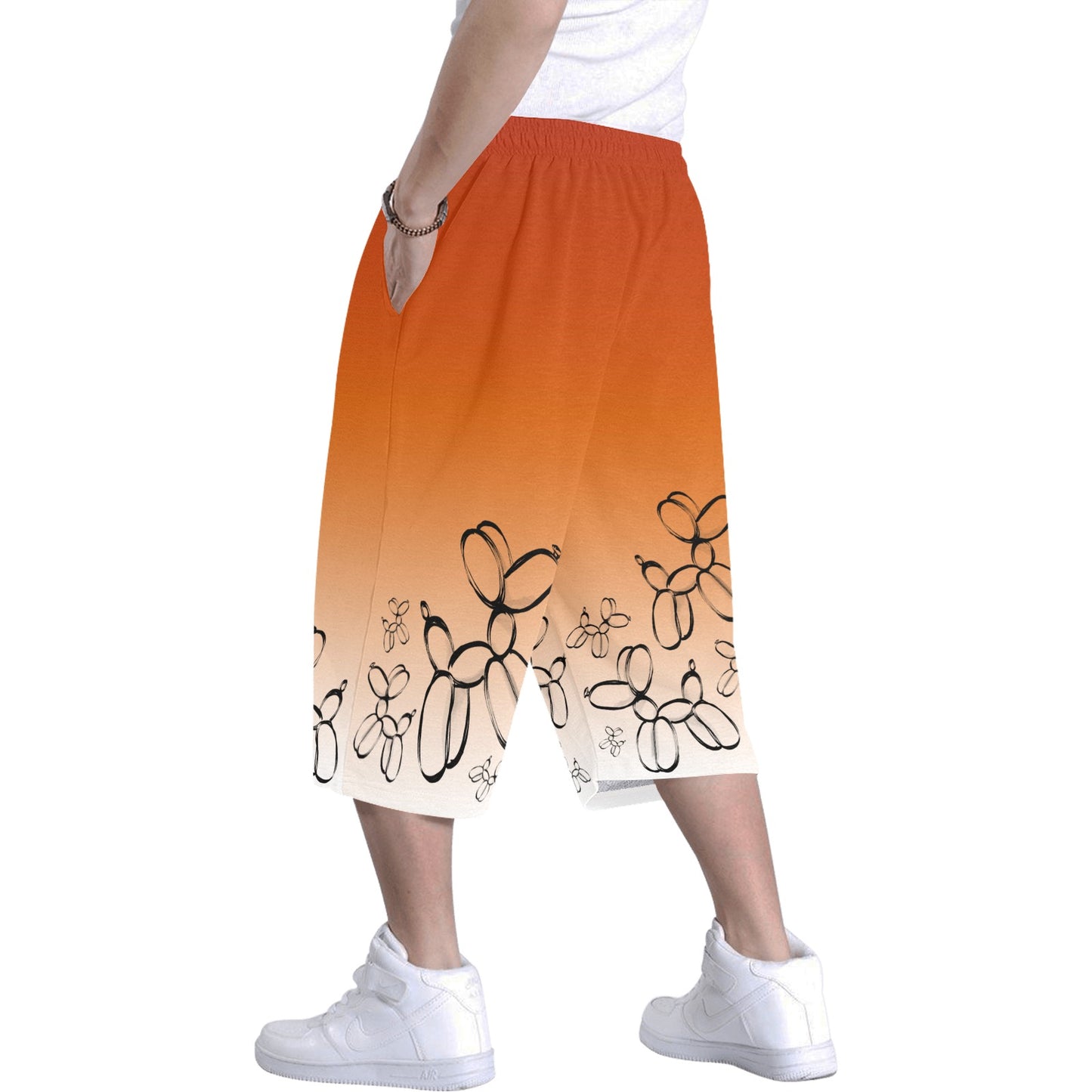 Balloon dog shorts. Orange and white for Balloon twisting