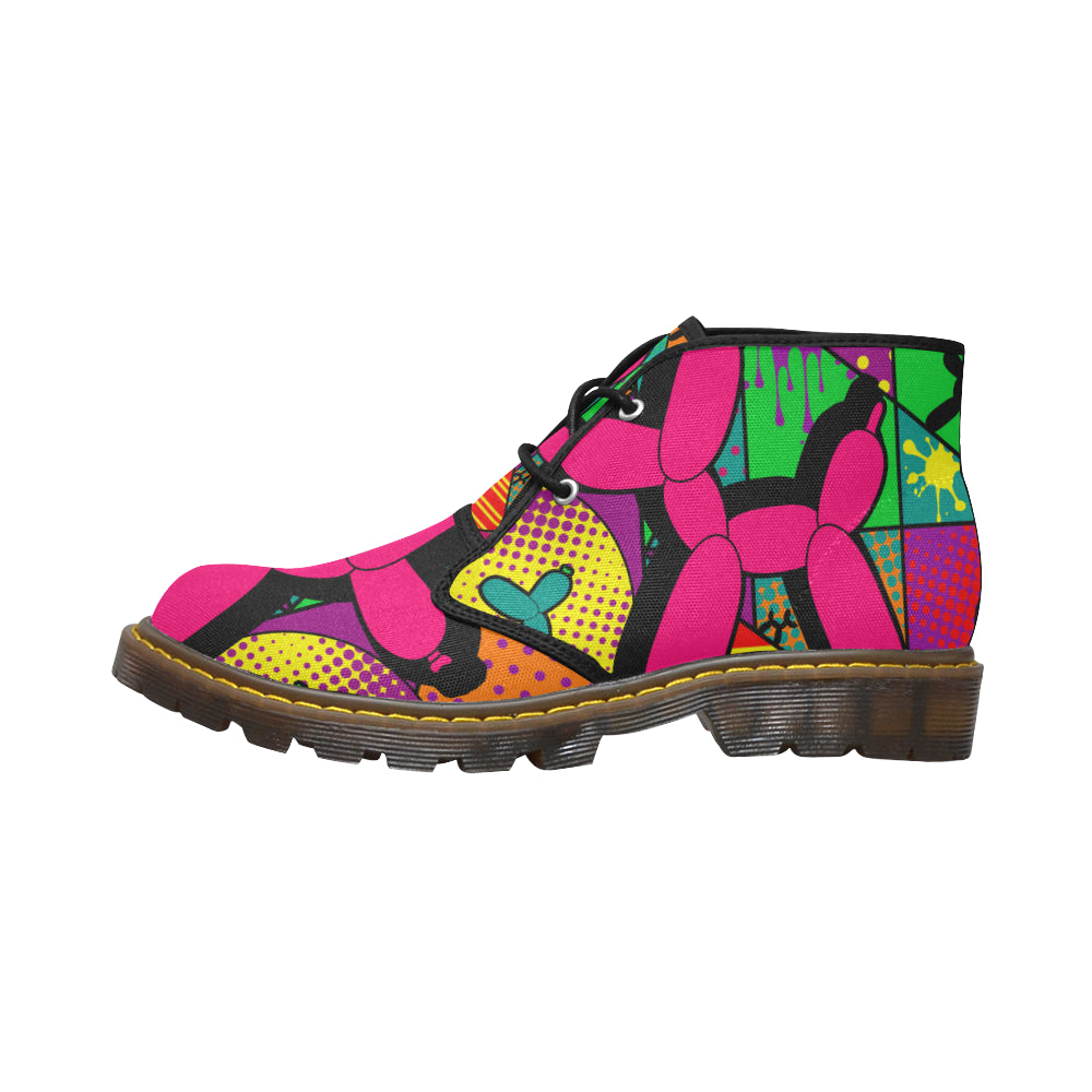 Pop Art Balloon Dog - Women's Canvas Wazza Boots (M2402-1)