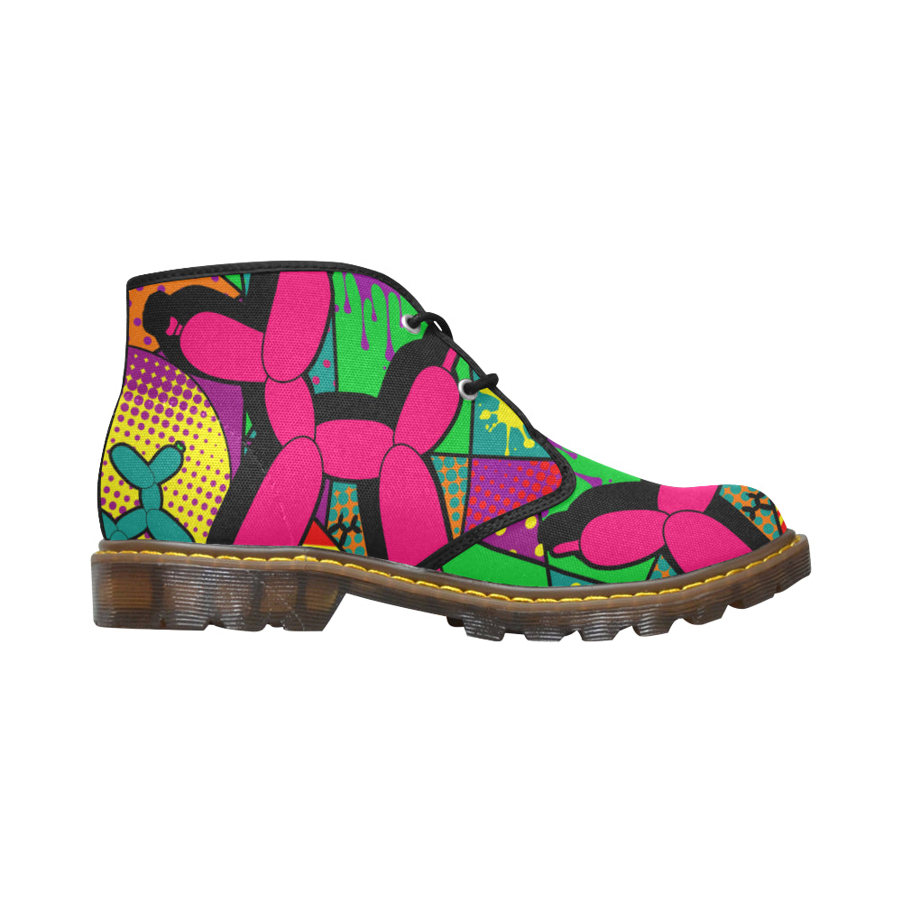 Pop Art Balloon Dog - Women's Canvas Wazza Boots (M2402-1)