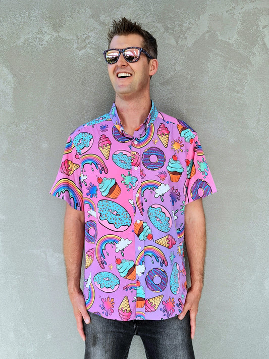 Sugar Rush Rainbow - Nate Short Sleeve Shirt (Small-5XL)