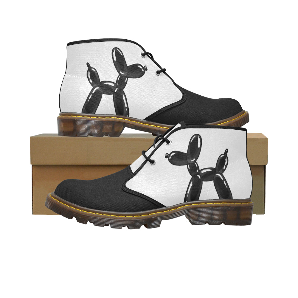 Classic Black and White - Women's Wazza Canvas Boots (SIZE US11-12)