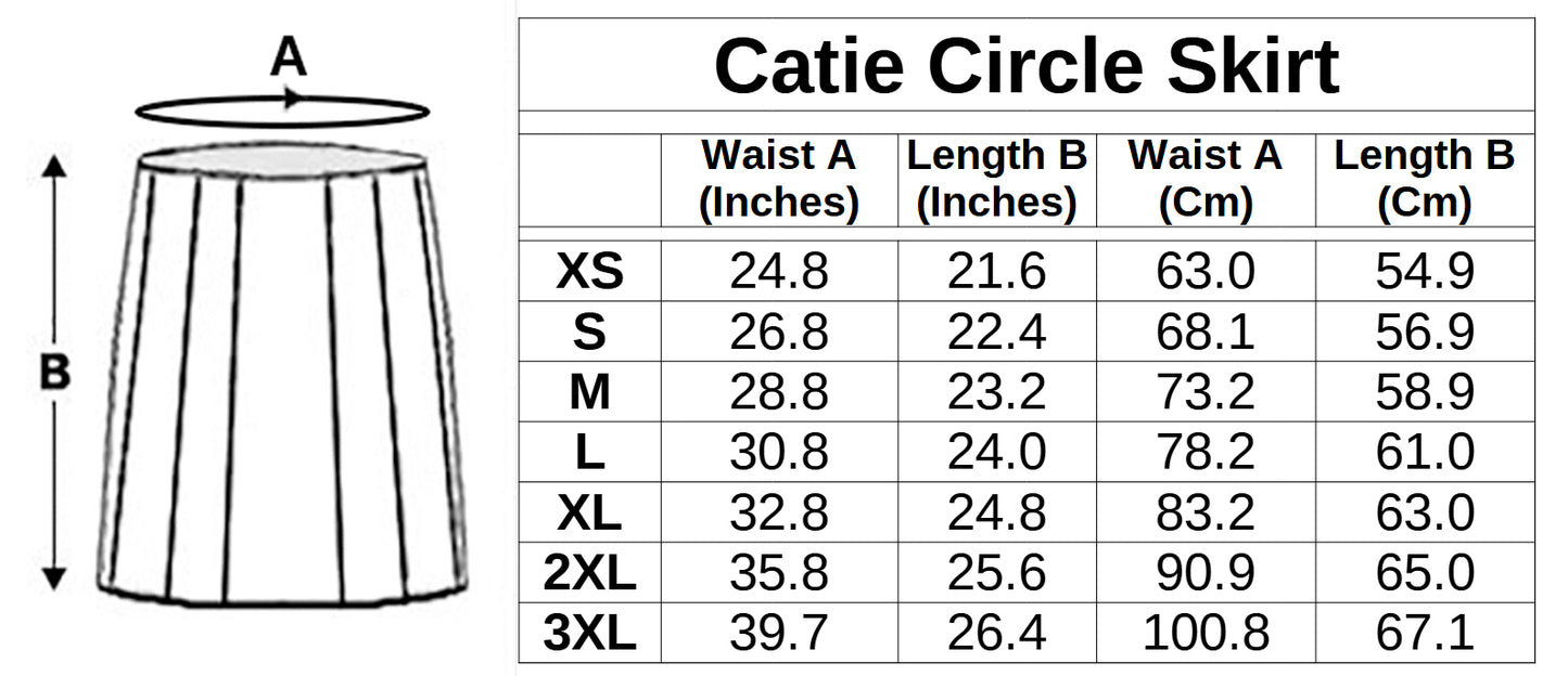 Paint Splatter on Black - Catie Circle Skirt (XS-3XL)