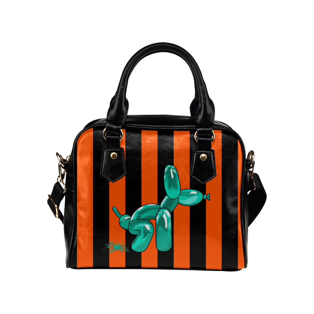 Squatting Dog - Gabi Handbag Orange and Teal