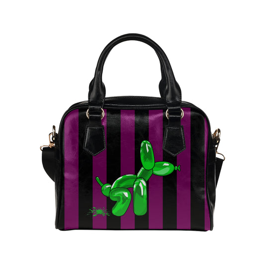 Squatting Dog - Gabi Handbag Purple and Green